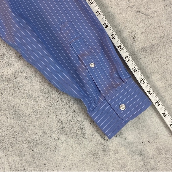 Lands End Pinpoint Oxford Shirt No-Iron Cotton Sz 16.5 - Picture 11 of 14